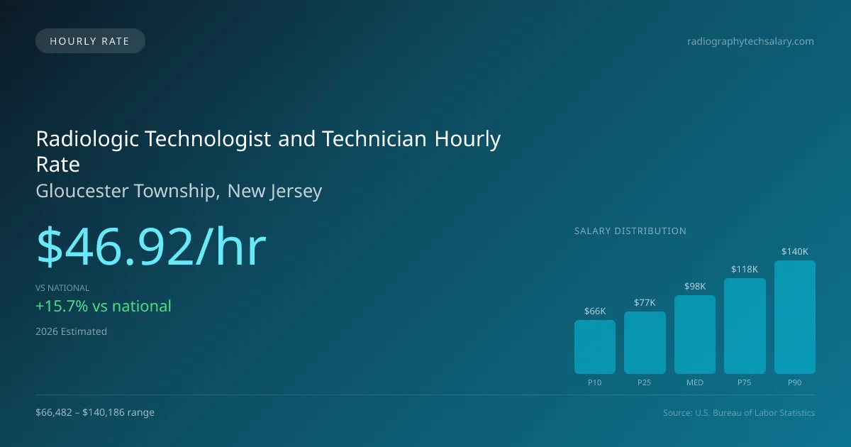 Radiologic Technologist and Technician Hourly Rate in Gloucester Township, NJ — 2026 est., based on 2025 BLS