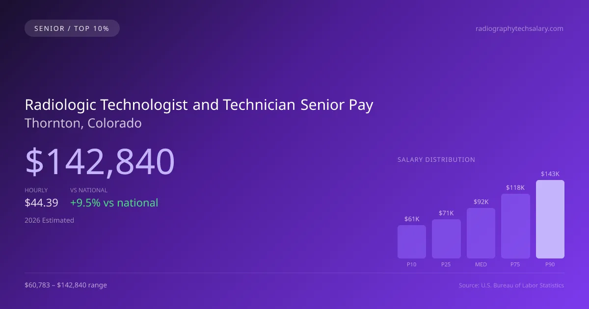 Radiologic Technologist and Technician Senior Salary in Thornton, CO — 2026 est., based on 2025 BLS