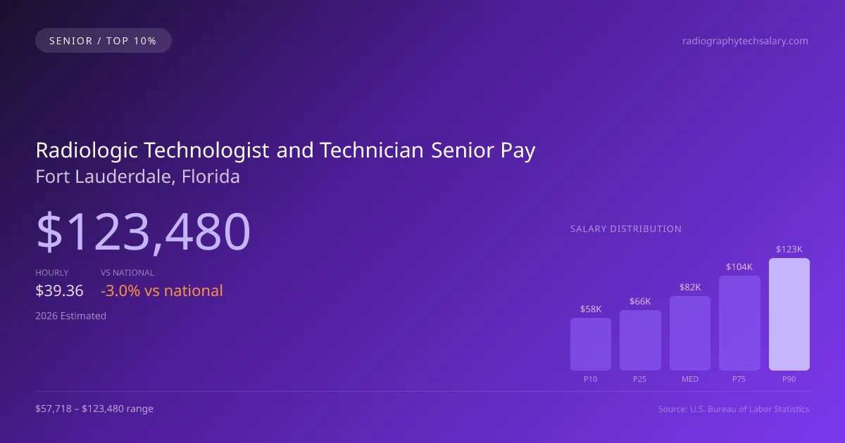 Radiologic Technologist and Technician Senior Salary in Fort Lauderdale, FL — 2026 est., based on 2025 BLS