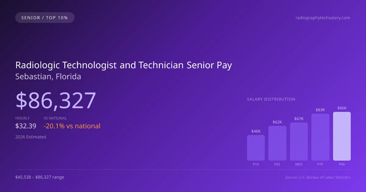 Radiologic Technologist and Technician Senior Salary in Sebastian, FL — 2026 est., based on 2025 BLS