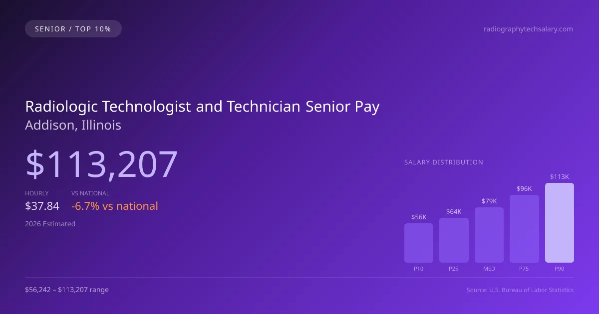 Radiologic Technologist and Technician Senior Salary in Addison, IL — 2026 est., based on 2025 BLS