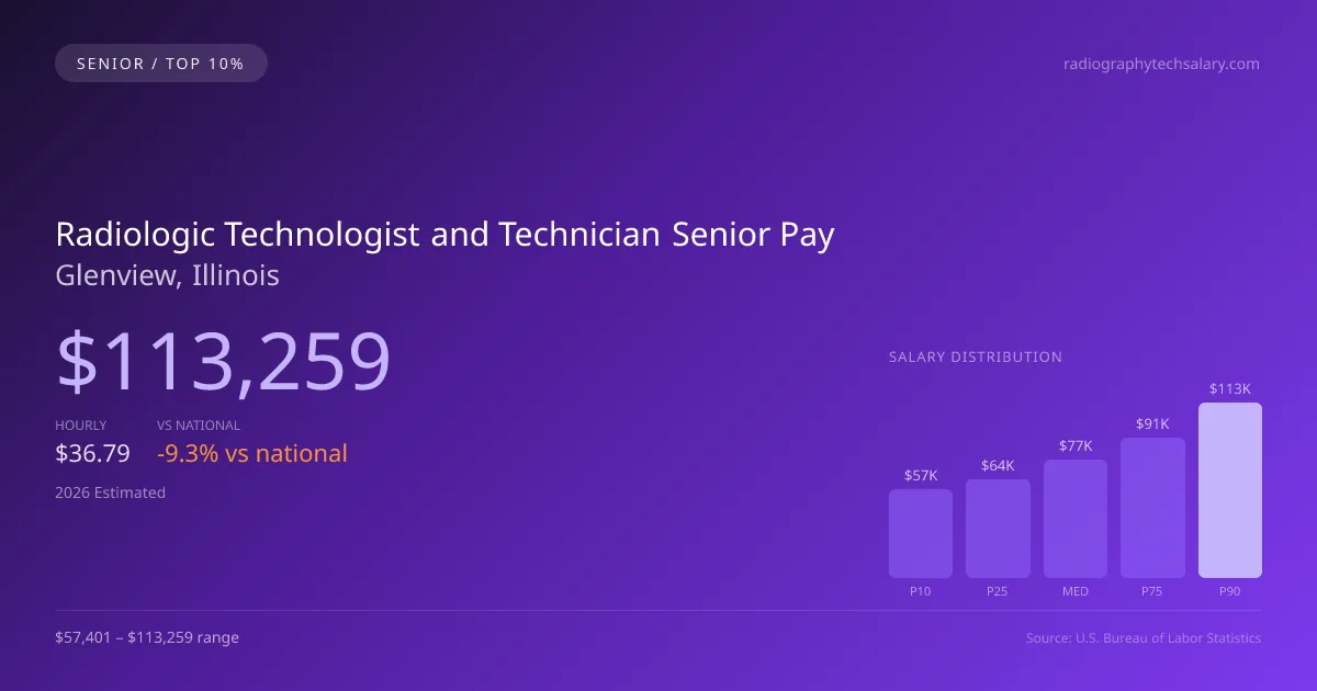 Radiologic Technologist and Technician Senior Salary in Glenview, IL — 2026 est., based on 2025 BLS