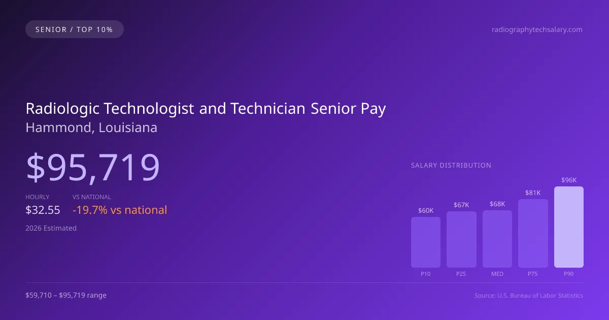 Radiologic Technologist and Technician Senior Salary in Hammond, LA — 2026 est., based on 2025 BLS