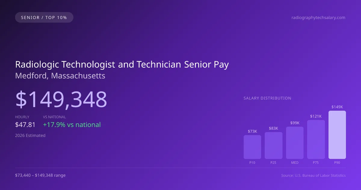 Radiologic Technologist and Technician Senior Salary in Medford, MA — 2026 est., based on 2025 BLS