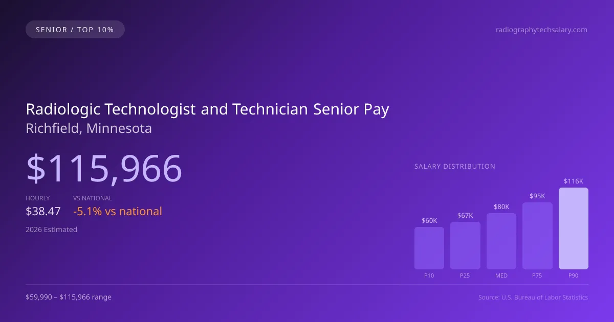 Radiologic Technologist and Technician Senior Salary in Richfield, MN — 2026 est., based on 2025 BLS