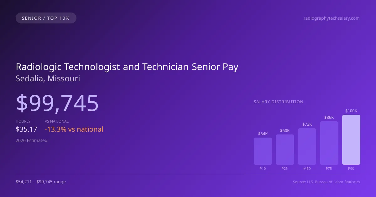 Radiologic Technologist and Technician Senior Salary in Sedalia, MO — 2026 est., based on 2025 BLS
