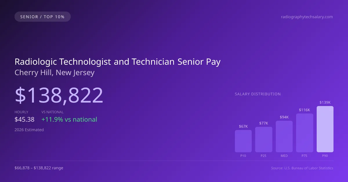 Radiologic Technologist and Technician Senior Salary in Cherry Hill, NJ — 2026 est., based on 2025 BLS