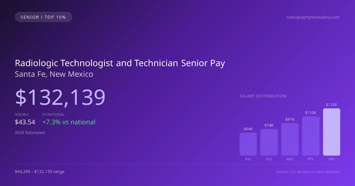 Radiologic Technologist and Technician Senior Salary in Santa Fe, NM — 2026 est., based on 2025 BLS