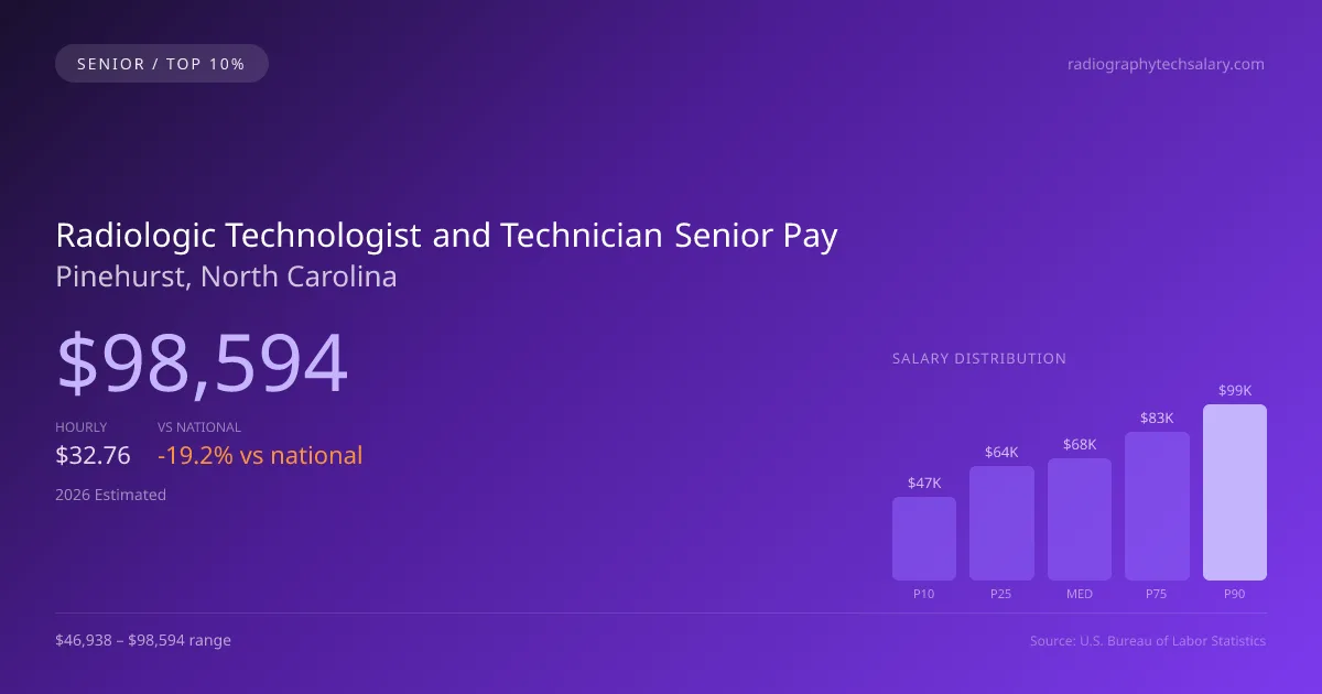 Radiologic Technologist and Technician Senior Salary in Pinehurst, NC — 2026 est., based on 2025 BLS