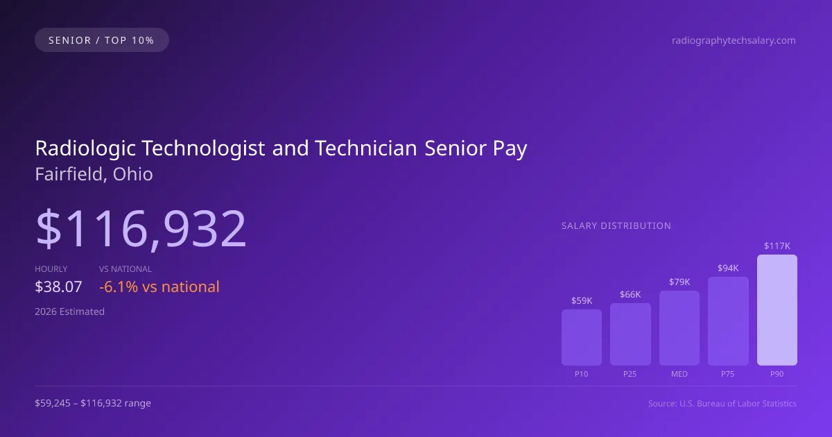 Radiologic Technologist and Technician Senior Salary in Fairfield, OH — 2026 est., based on 2025 BLS