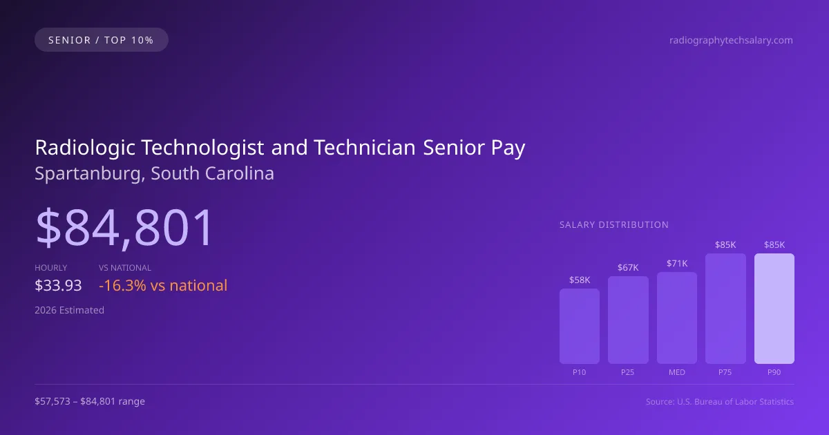 Radiologic Technologist and Technician Senior Salary in Spartanburg, SC — 2026 est., based on 2025 BLS