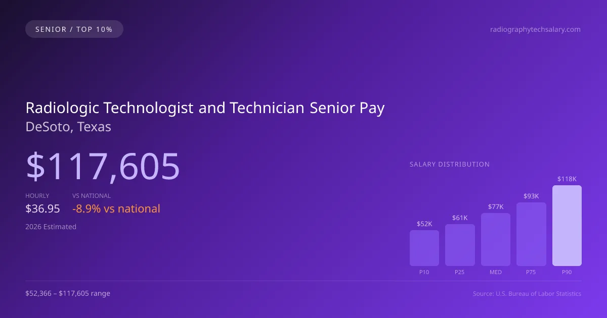 Radiologic Technologist and Technician Senior Salary in DeSoto, TX — 2026 est., based on 2025 BLS