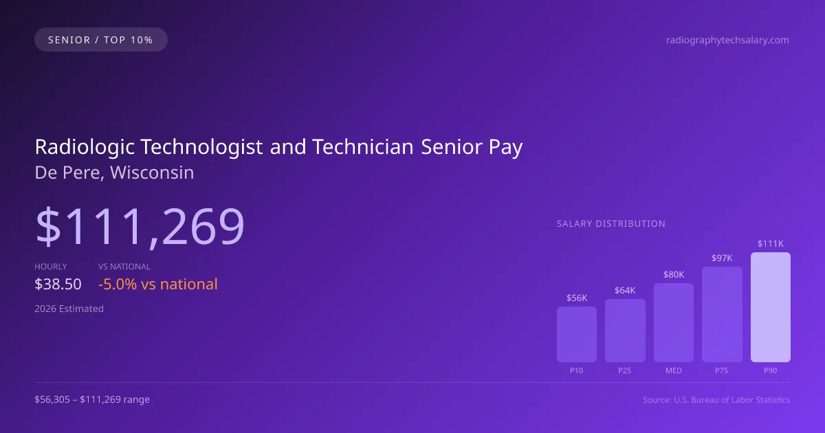 Radiologic Technologist and Technician Senior Salary in De Pere, WI — 2026 est., based on 2025 BLS