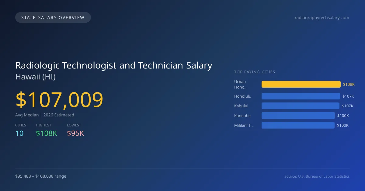 Radiologic Technologist and Technician Salary in Hawaii - 2025 BLS Data Infographic